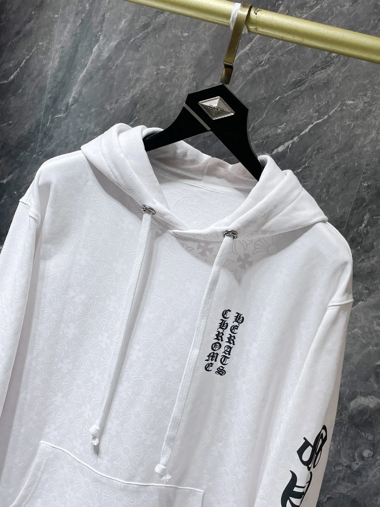 P260 Chrome Hearts High-weight, environmentally friendly and high-quality top-quality fabric Chrome dark pattern classic horseshoe zipper hoodie Imported environmentally friendly glue printing and dyeing Counter synchronization 1:1 replica version Recommended color: black white Size: S, M, L, XL